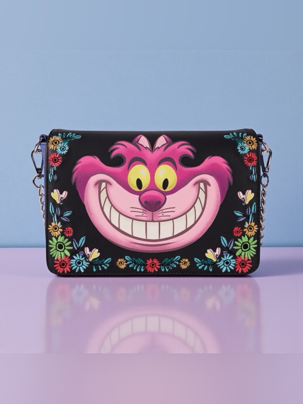 Loungefly Alice in Wonderland Cheshire Cat Tulgey Wood Crossbody Bag NWT
